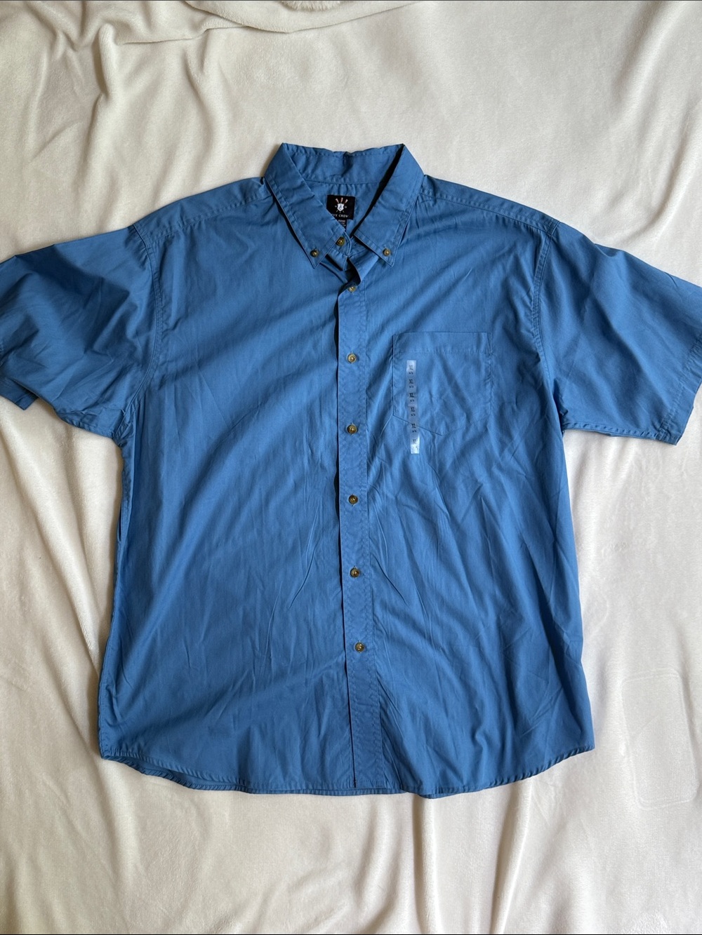 Short-Sleeve Button-Down Shirt in Blue — Casual Everyday Style